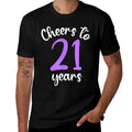 21st Birthday Cheers To 21 Years Purple 21st Birthday  Vintage-inspired T-Shirt