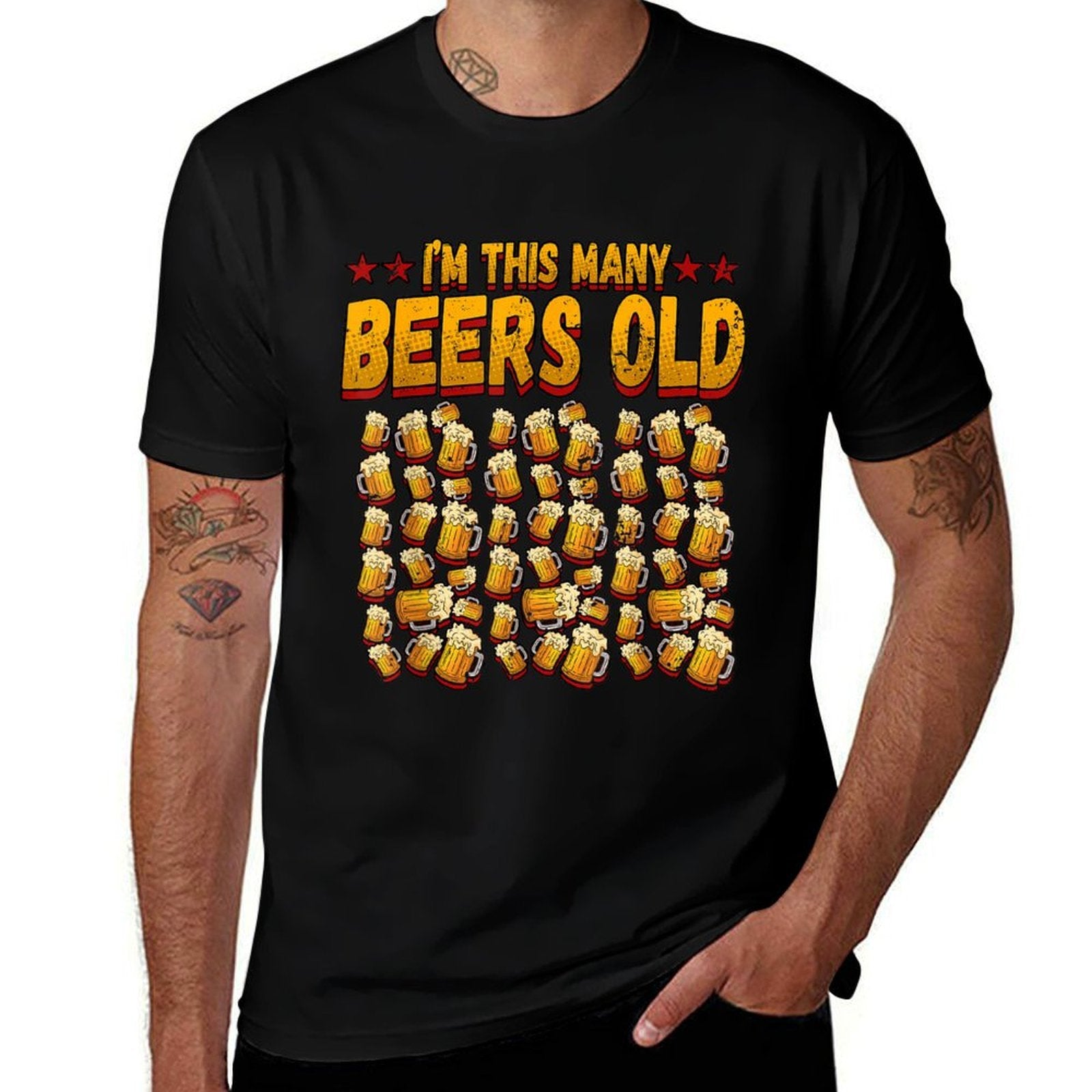 Im This Many Beers Old 50th Birthday  Heathered Texture T-Shirt