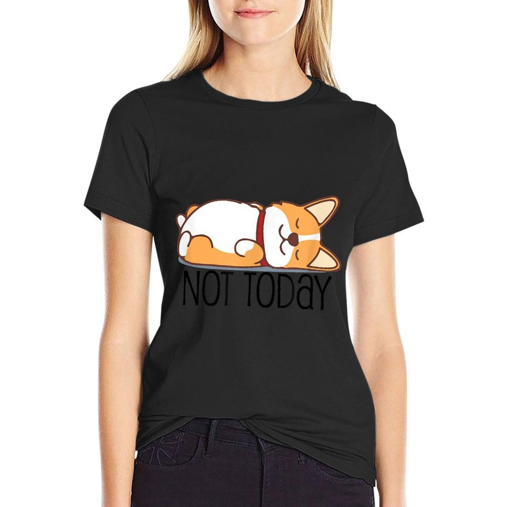 Cute Corgi Gift Funny Dog Lover Not Today Lazy Animal  Moisture-wicking T-Shirt