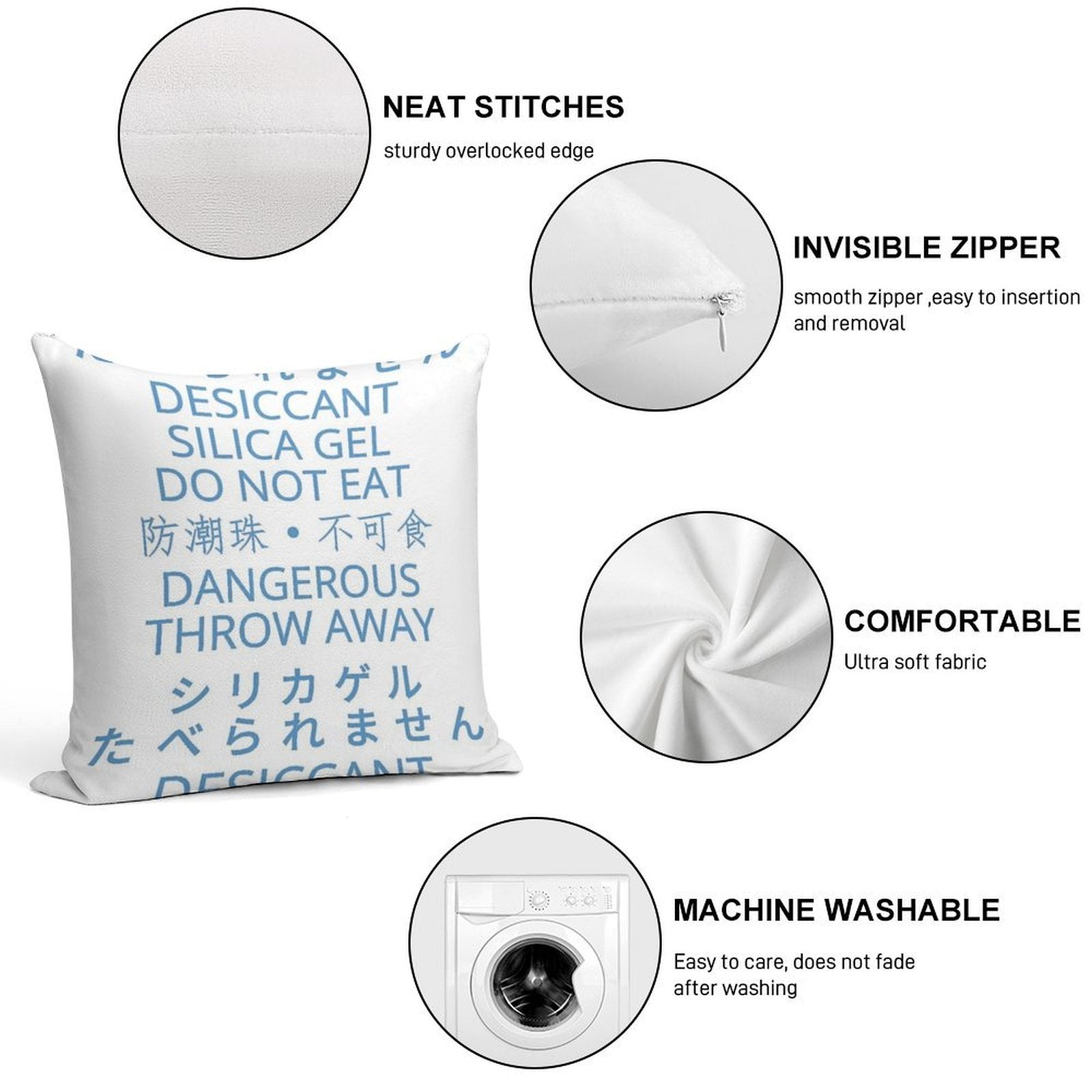 Desiccant Silica Gel Variation Soft Washable Throw Pillow
