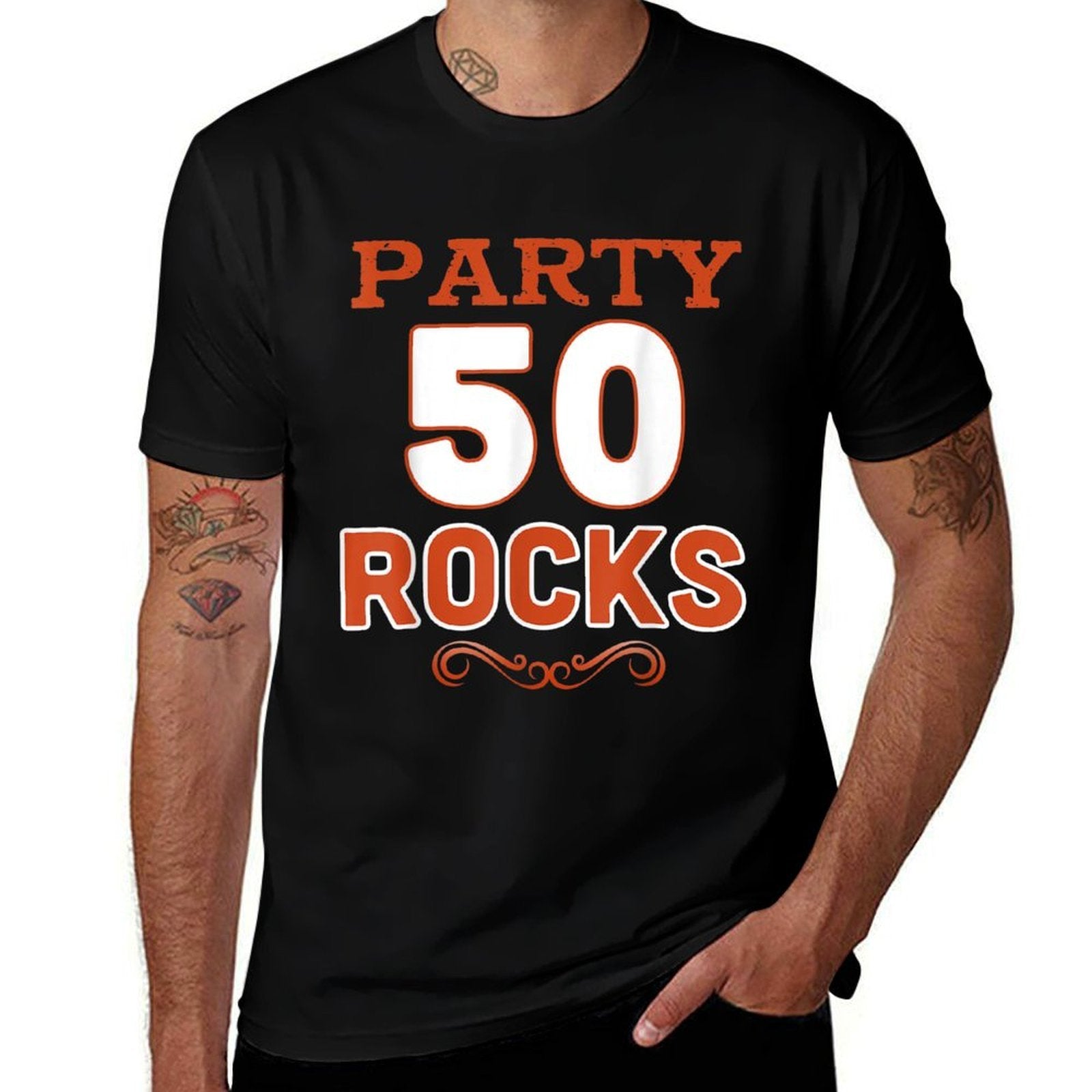 Funny Party 50th Rocks Birthday Gift For All  Wrinkle-resistant T-Shirt