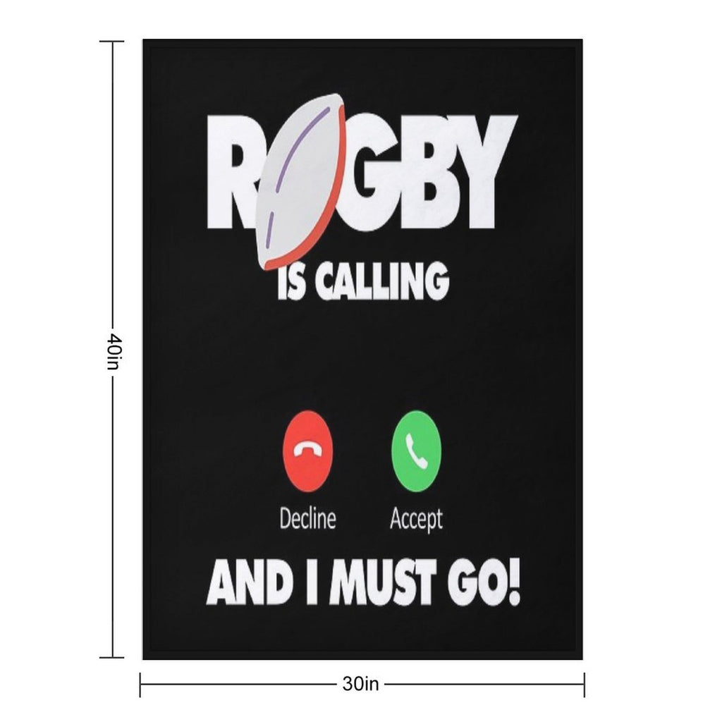 Rugby Is Calling And I Must Go, Funny Sport Player Premium Throw Blanket