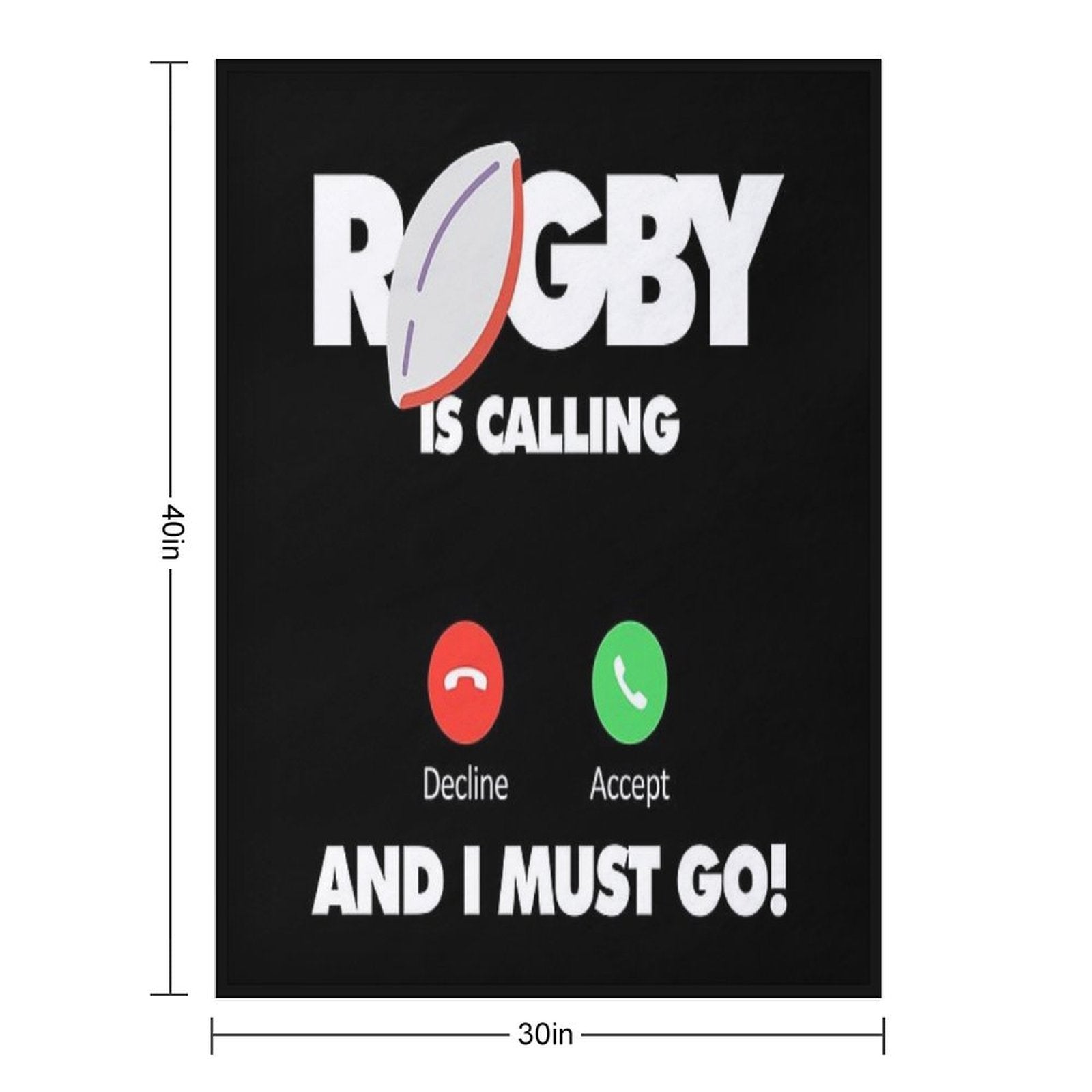 Rugby Is Calling And I Must Go, Funny Sport Player Premium Throw Blanket