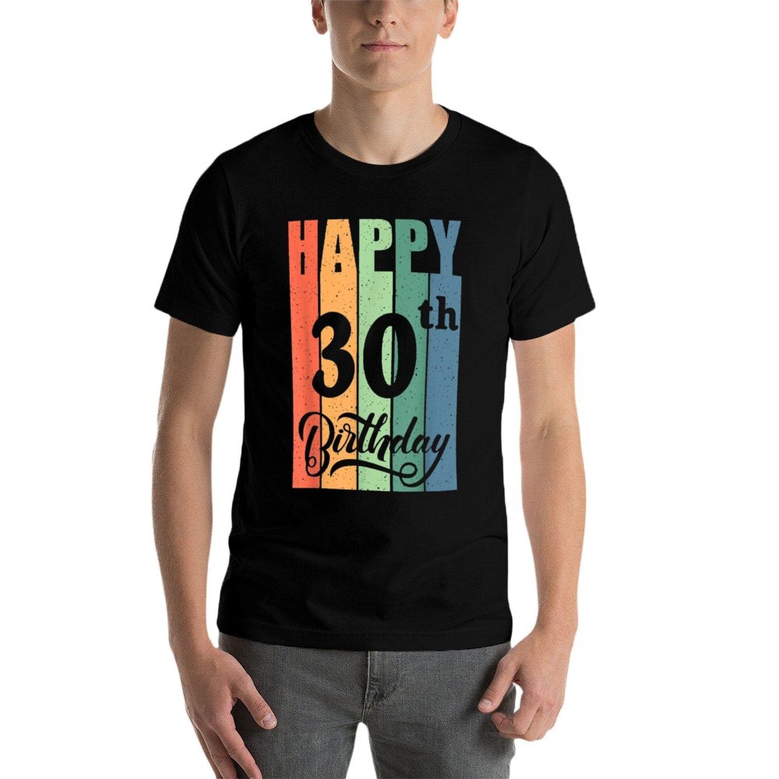 Retro Birthday Gift for 30 Years Old Happy 30th Birthday  Trendy Pattern T-Shirt