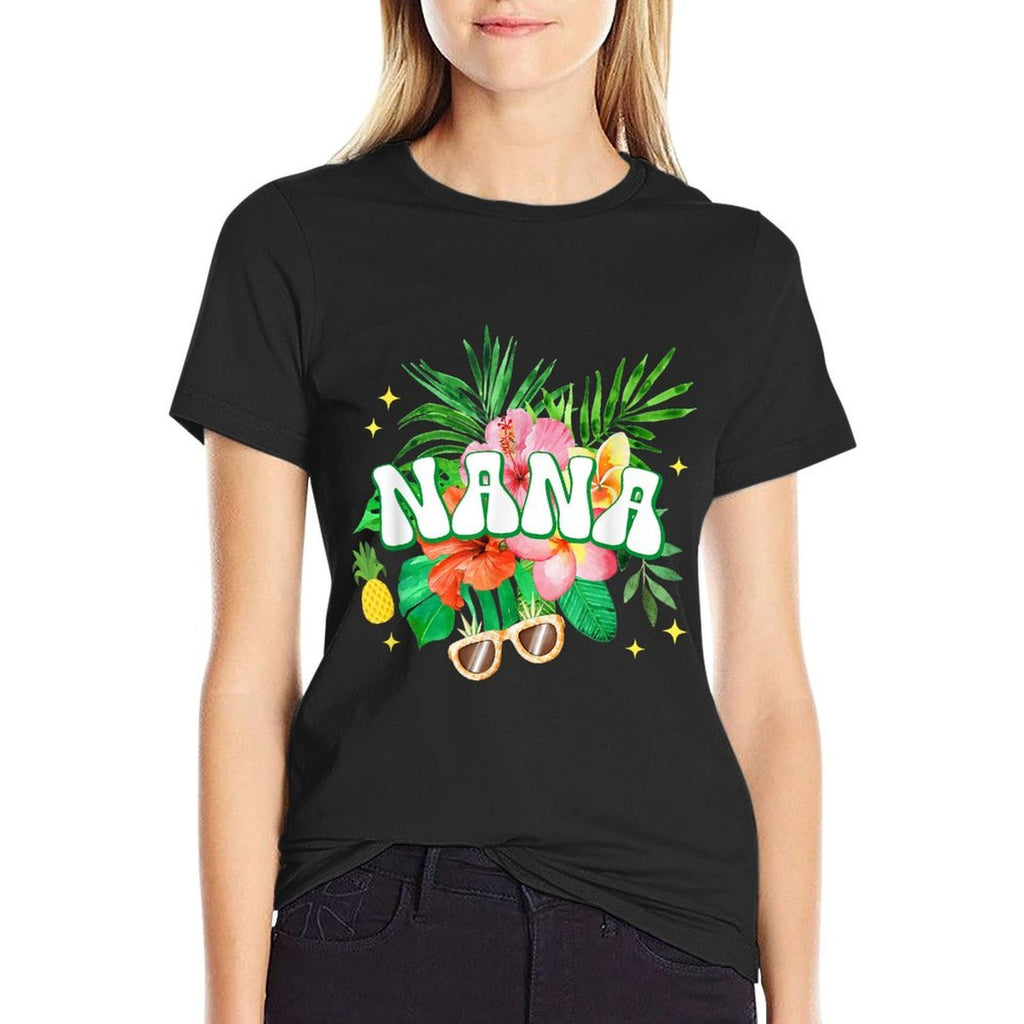 Nana Hawaii Birthday Party Family Aloha Hawaiian Floral  Soft T-Shirt