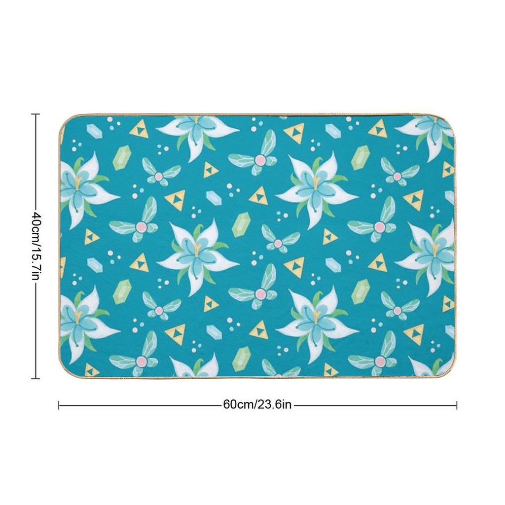 Silent Princess Pattern Blue V.2  Multi-Purpose Bath Mat
