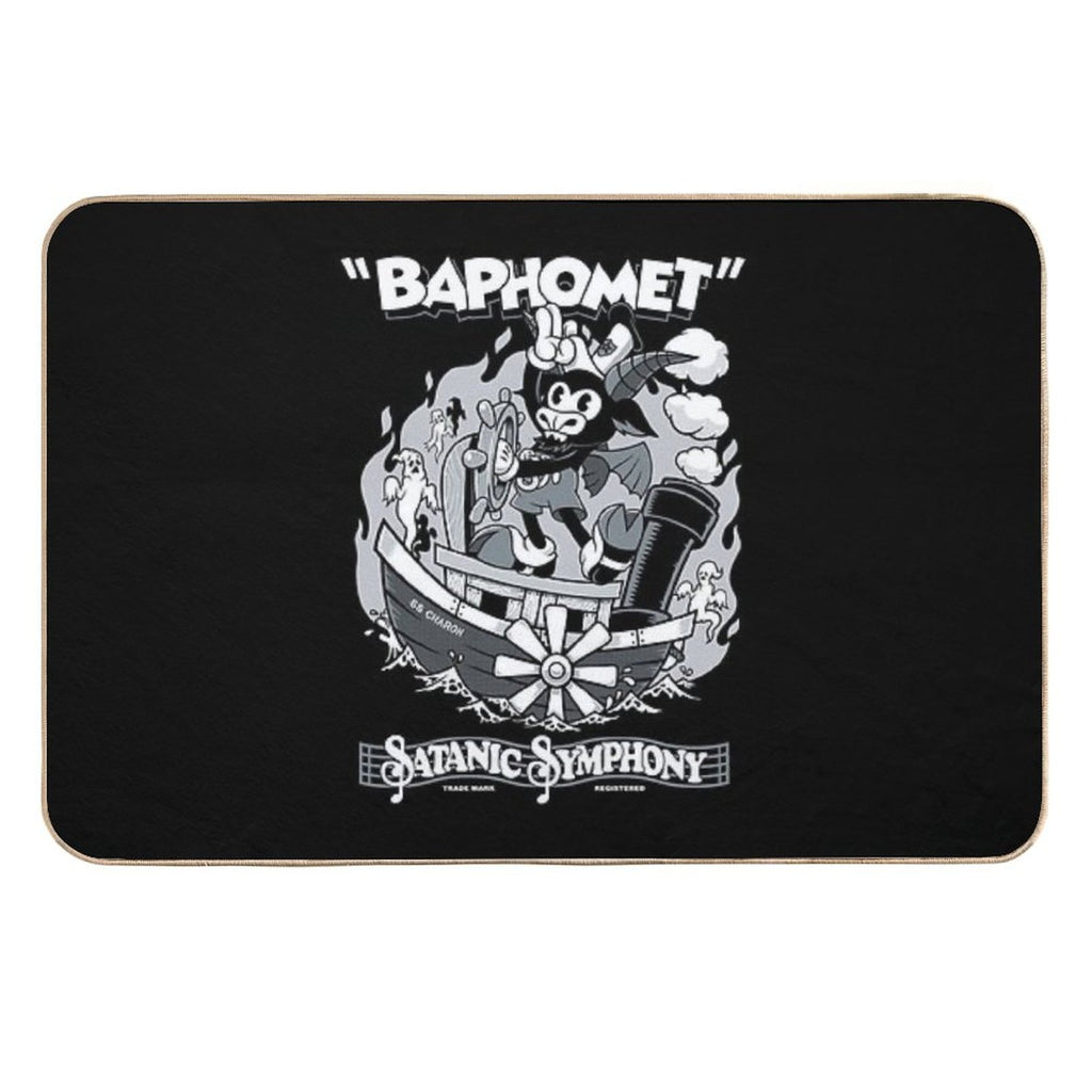 Vintage Cartoon Baphomet - Steamboat Baphy - Occult - Satanic Symphony  Rapid-Drying Bath Mat