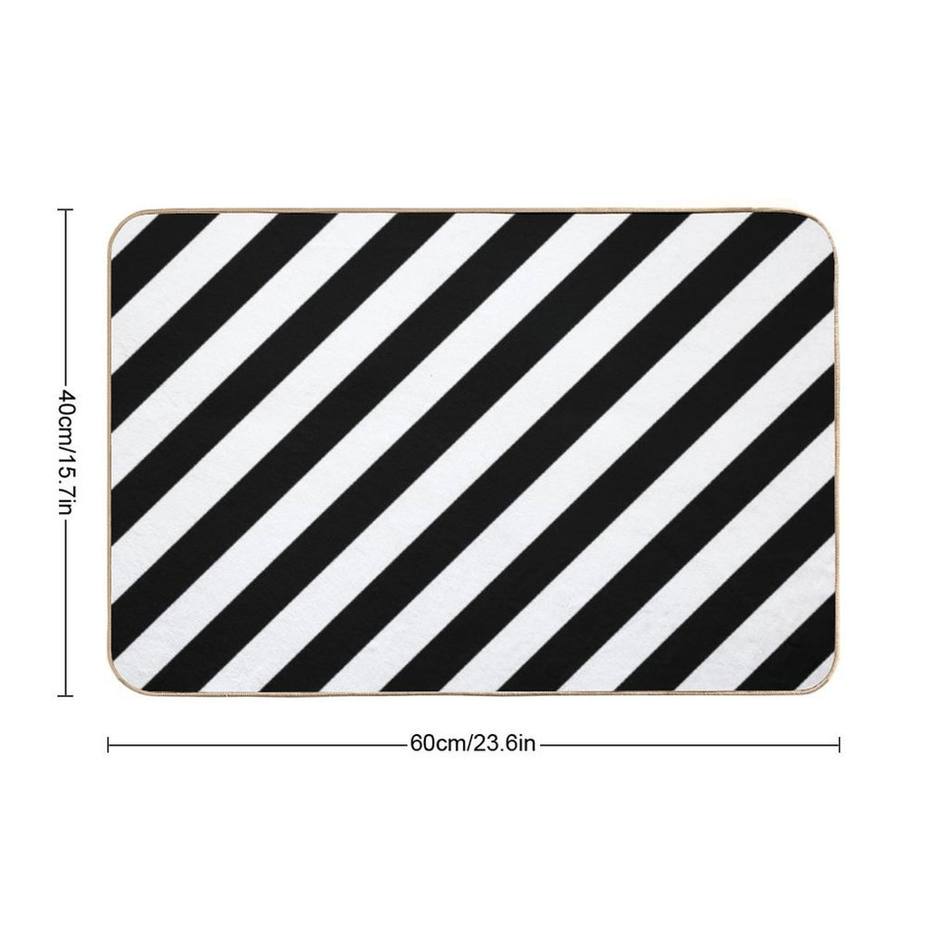 Black And White Diagonal Stripe Duvet Cover Phone Case  Slip-Resistant Bath Mat