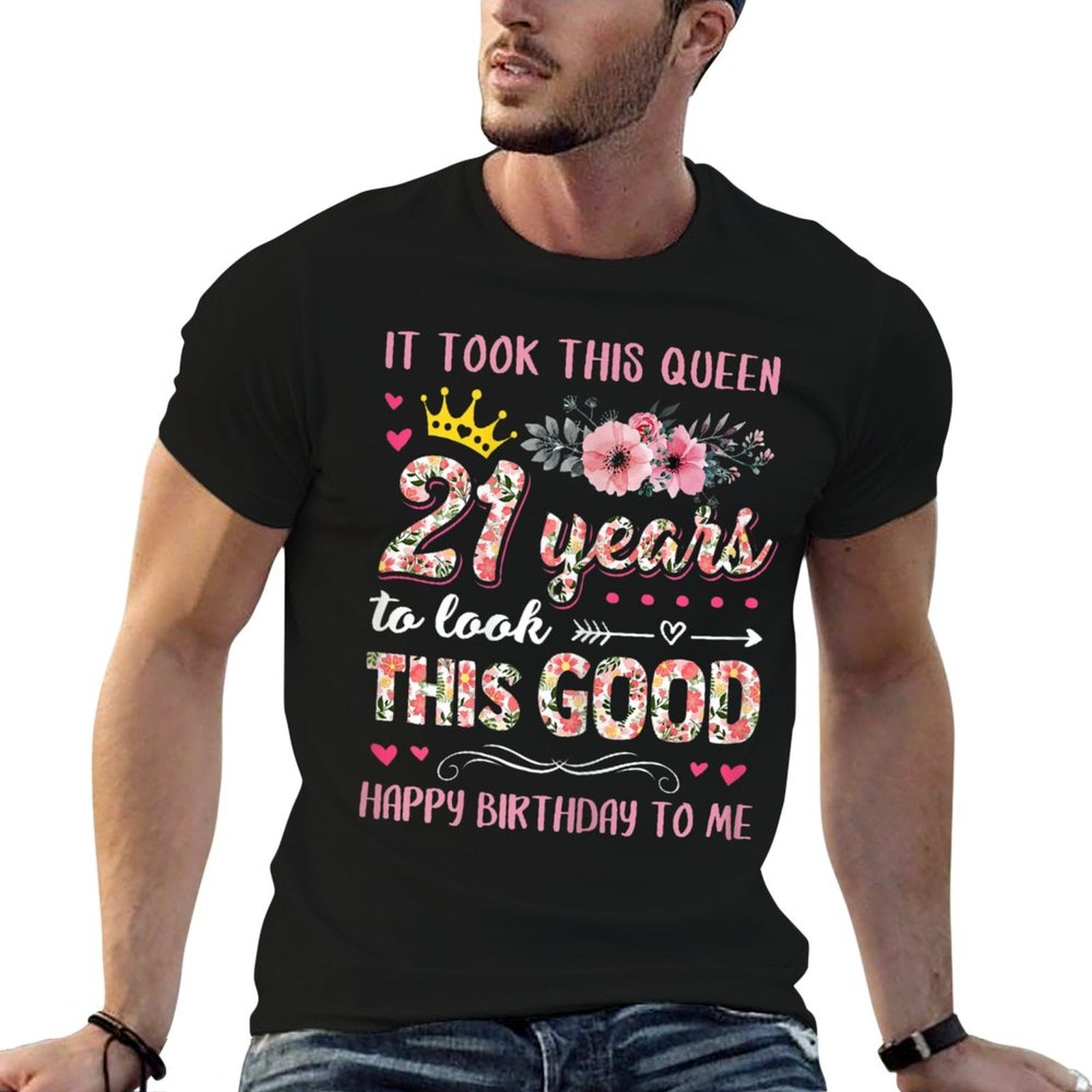 Womens It Took This Queen 21 Years To Look This Good 21st Birthday  Graphic-printed T-Shirt