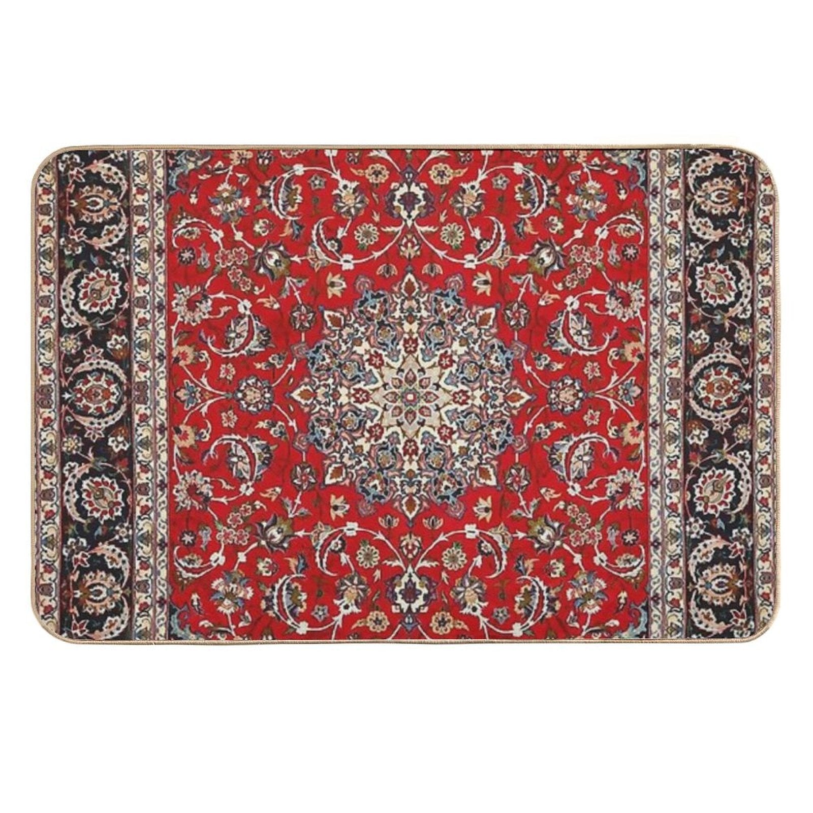 Fine Silk & Wool Isfahan Persian Rug Print  Rapid-Drying Bath Mat