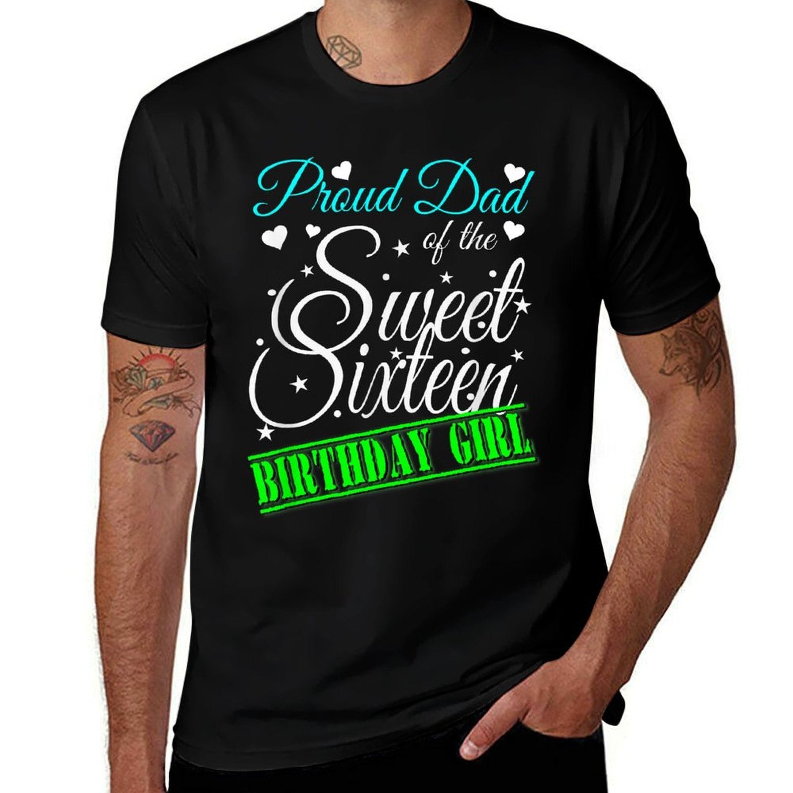 Vintage Sweet 16 Girln Birthday Girl Sixteenth Mom Dad  Heathered Texture T-Shirt