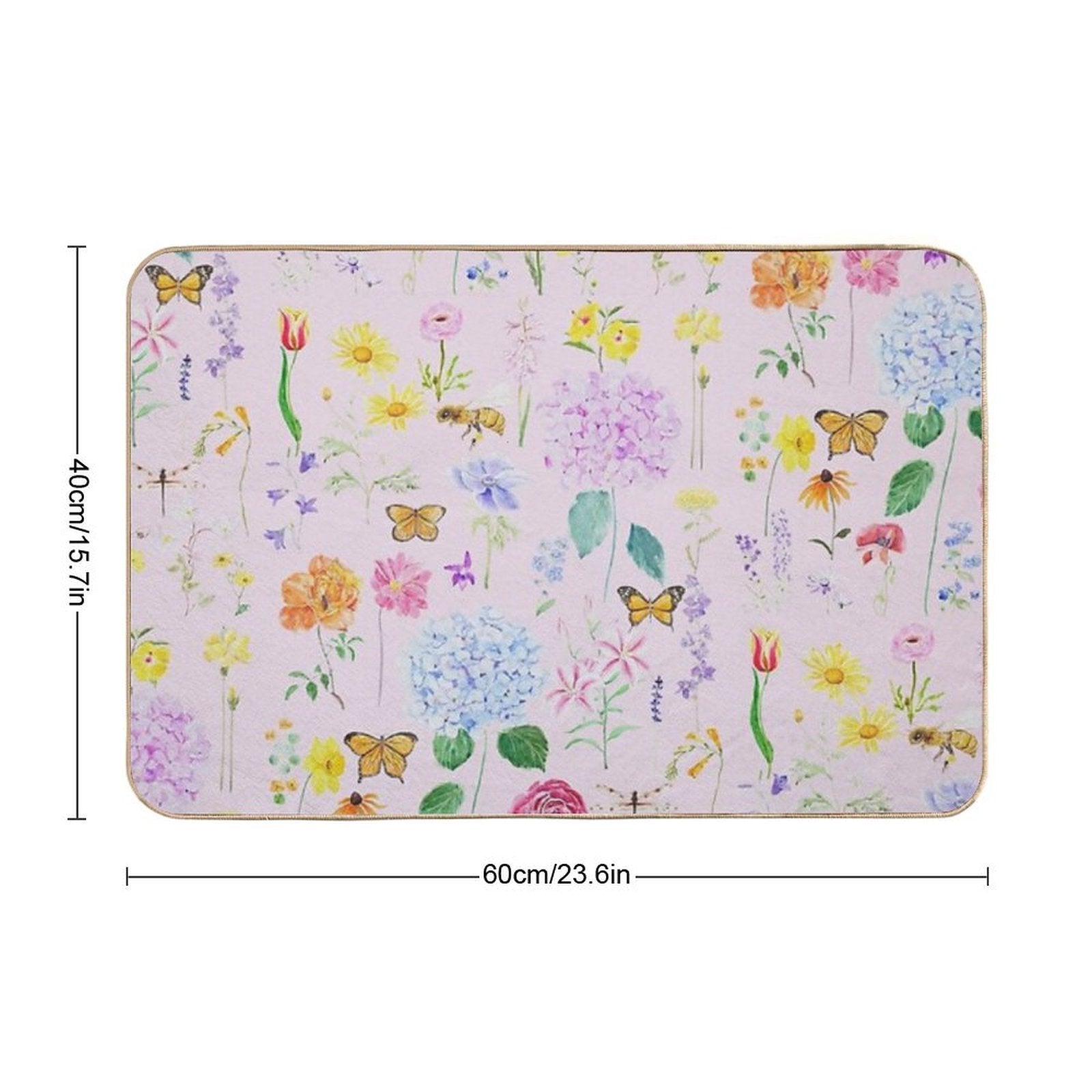 Copy of Summer Garden Flowers  Oil Painting Effect Pink Background  Versatile Bath Mat