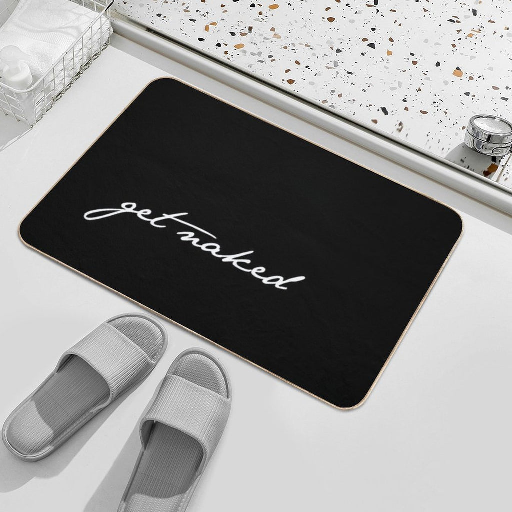 Get Naked Black Bathroom Decor  Absorbent Bath Mat