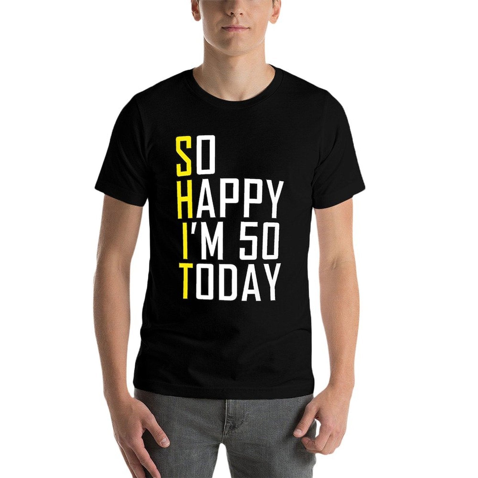 So Happy I'm 50 Years Old Born In 1971 Funny 50th Birthday Premium  Summer-ready Fabric T-Shirt