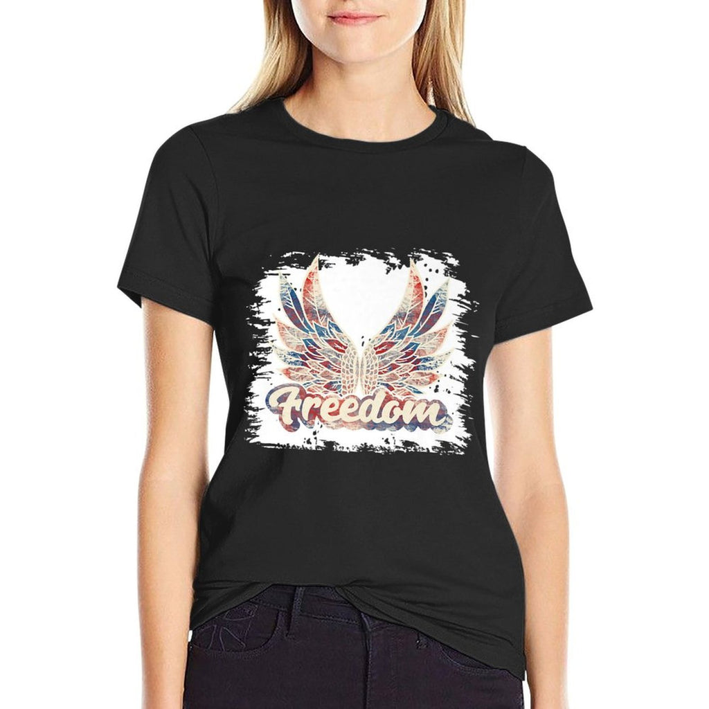 Bleached July 4th Freedom Wings Patriotic USA Angel Wings Premium  Stretchy T-Shirt