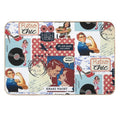 Retro Chic Red, White And Blue Collage Durable Bath Mat