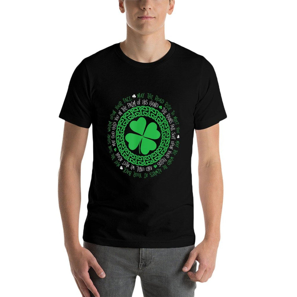 Irish Blessing Celtic Knot 4 Leaf Clover - St. Patrick's Day  Easy-care T-Shirt