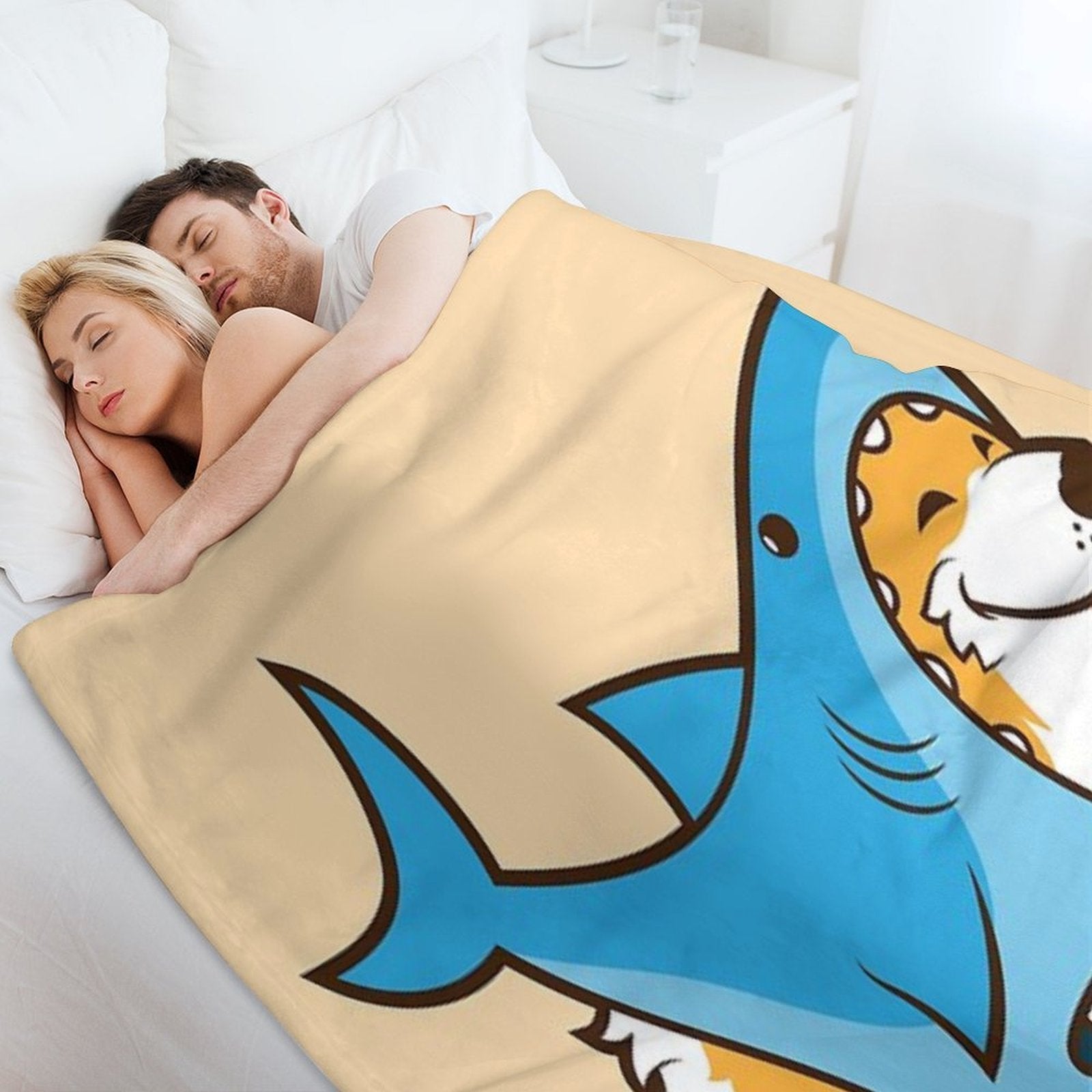 Corgi In A Shark Suit All-season Throw Blanket
