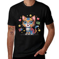 Kids Girls Master Builder Building Bricks Block Cute Cat  Moisture-wicking T-Shirt