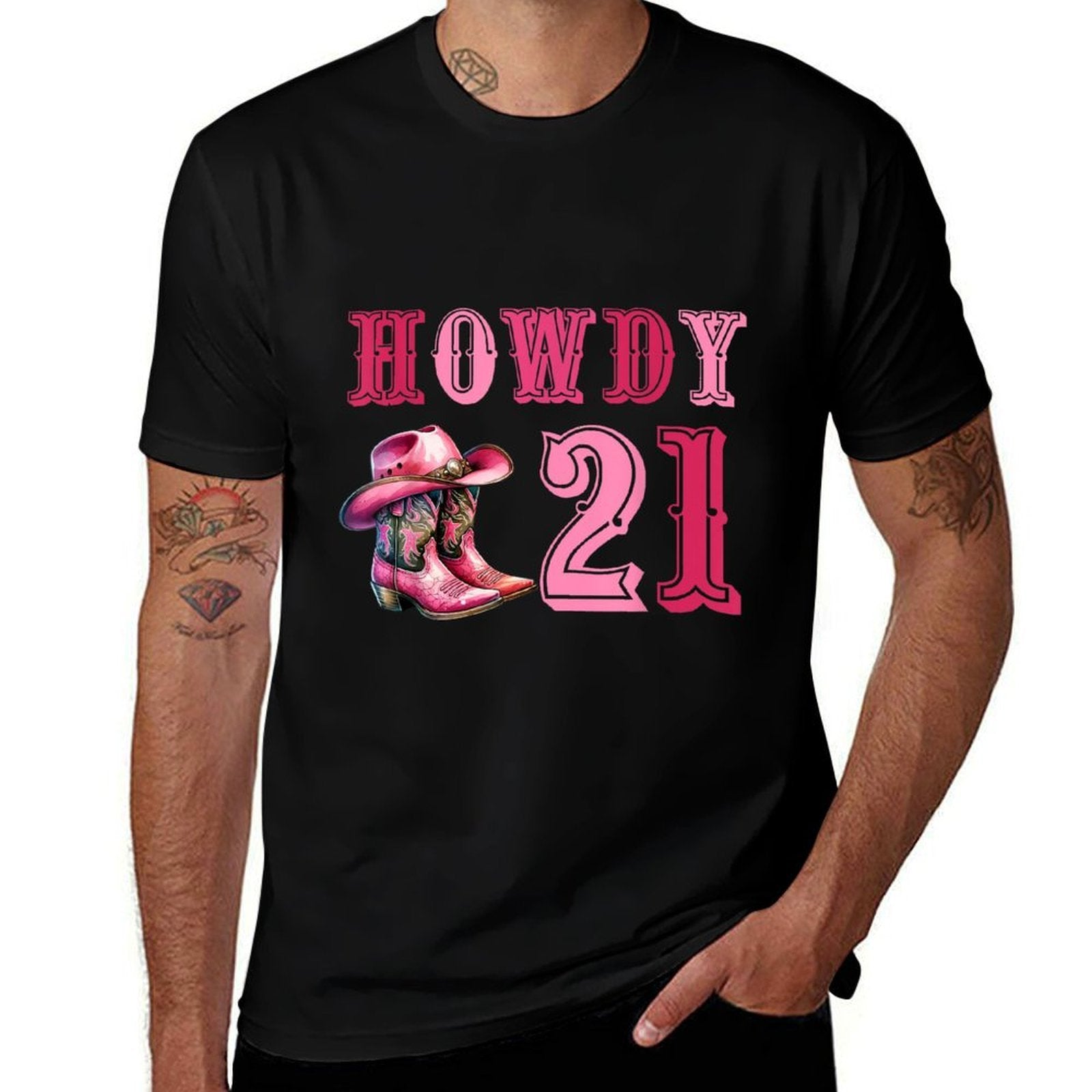 21st Birthday Howdy Birthday 2024 Western 21st Birthday  High-quality Stitching T-Shirt