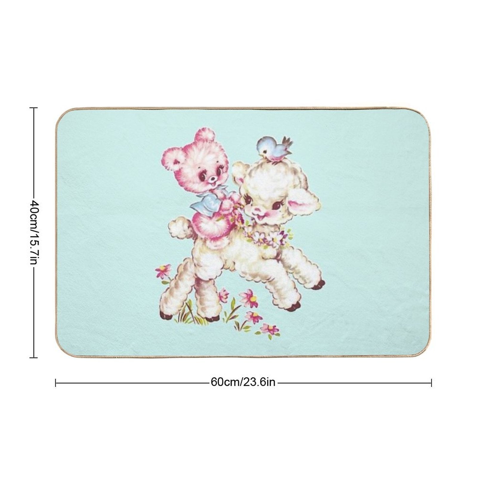 Lamb Lovely Bear  Easy Maintenance Bath Mat