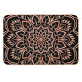 Rose Gold Mandala Pattern - Black  Anti-Trip Bath Mat