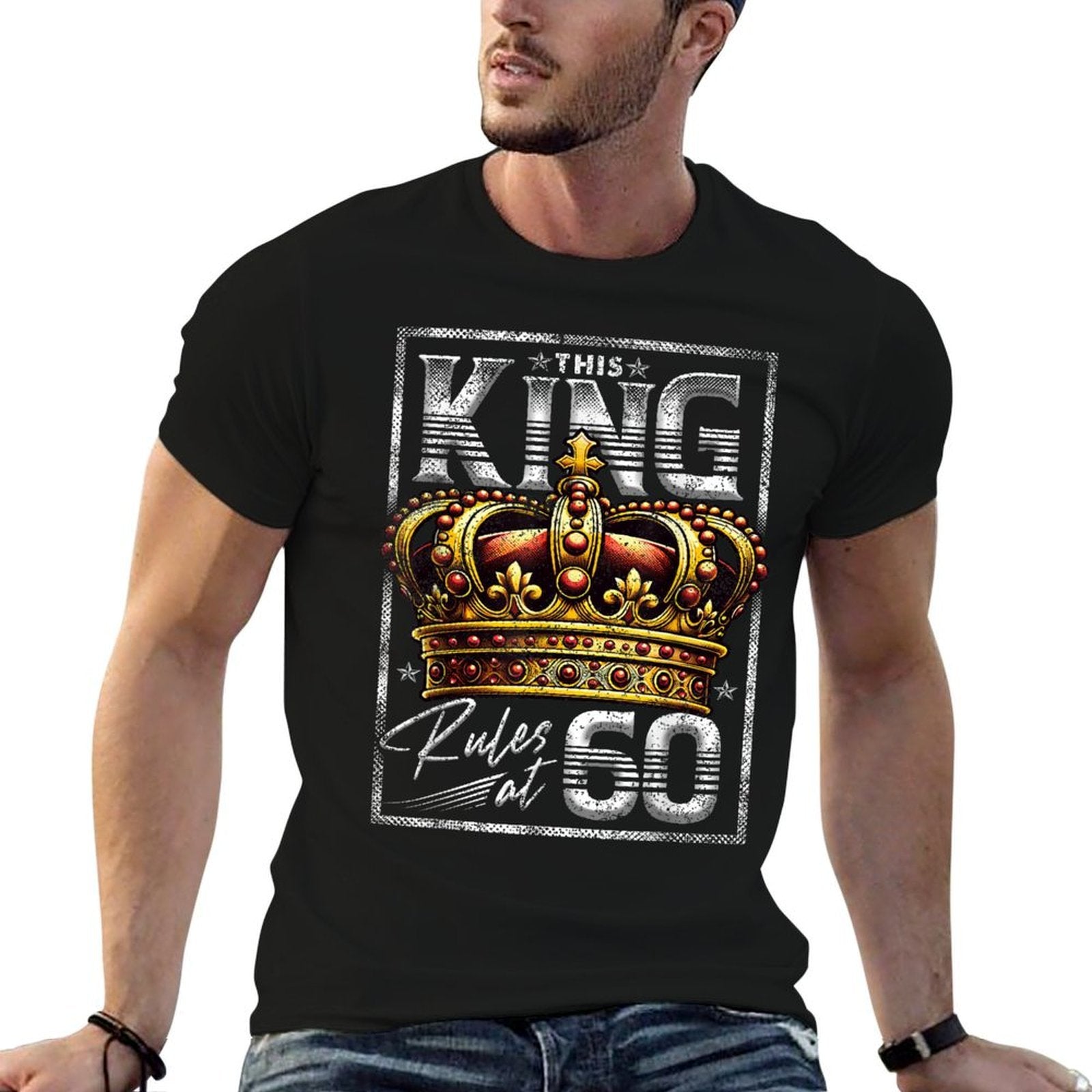 This King Rules at 60 60 Year Old Gifts 60th Birthday  Easy-care T-Shirt