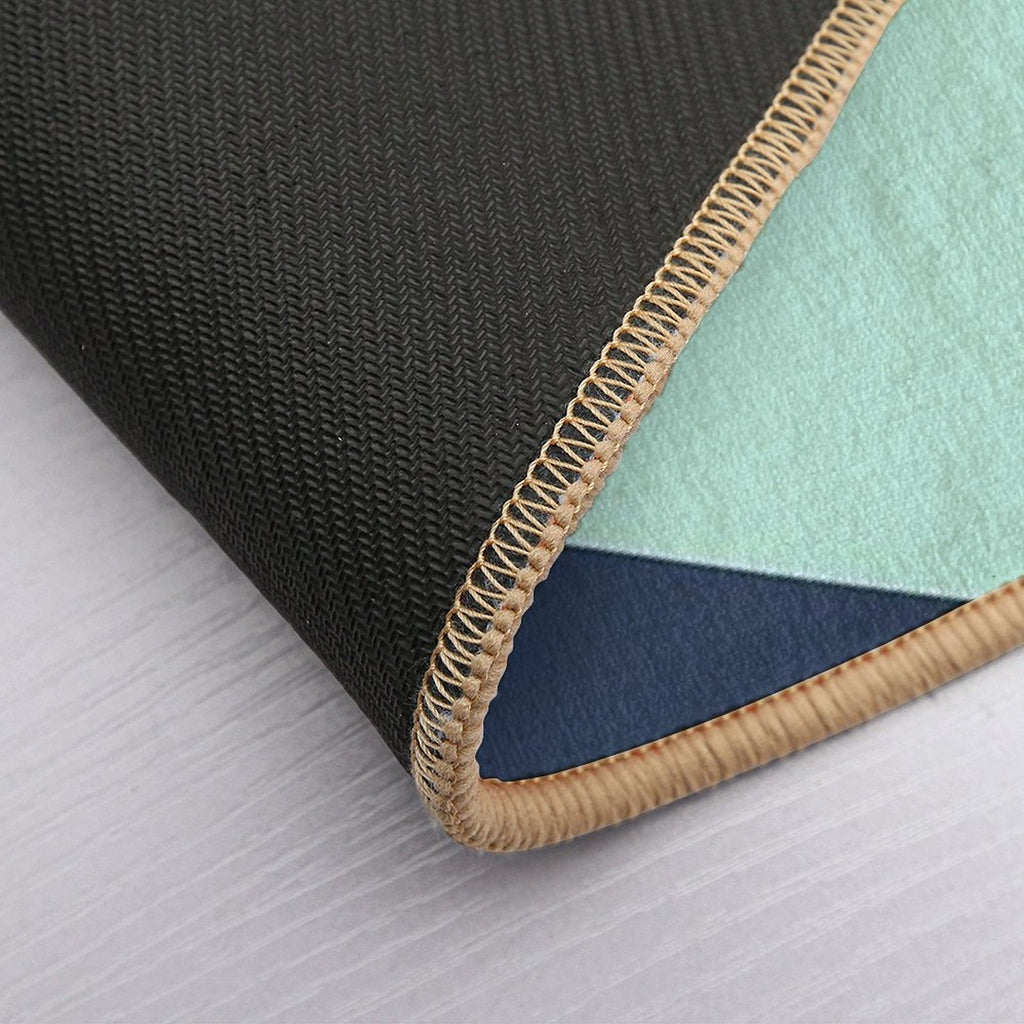 Geometrics - Seafoam & Blue Concrete  Easy Maintenance Bath Mat