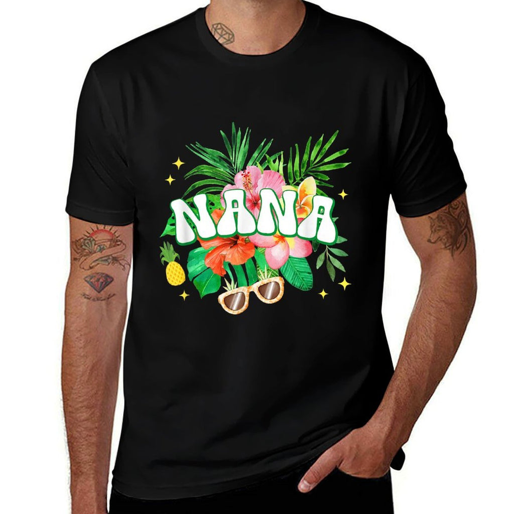 Nana Hawaii Birthday Party Family Aloha Hawaiian Floral  Soft T-Shirt