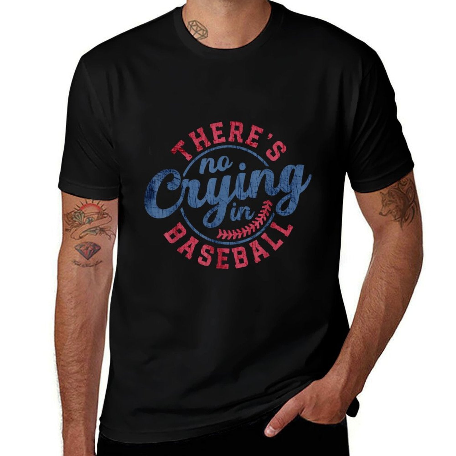 There Is No Crying In Baseball Funny Game Day Baseball  Versatile T-Shirt