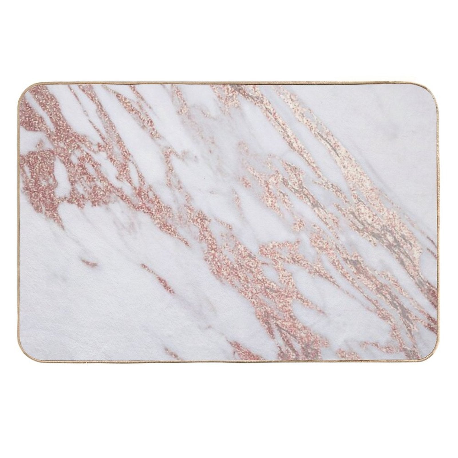 Blush Pink Rose Gold Marble  Dirt-Trapping Bath Mat