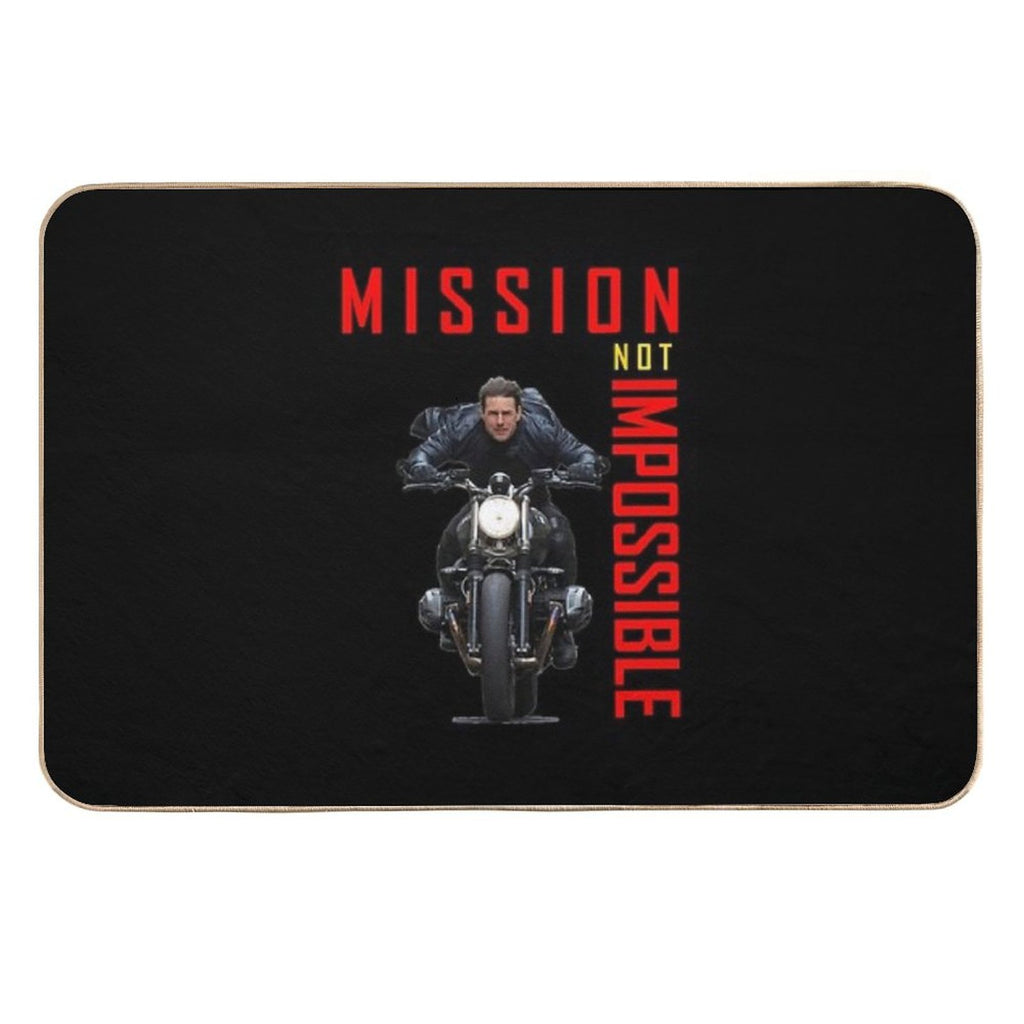 Mission Not Impossible Cool Motorbike Design  Absorbent Bath Mat