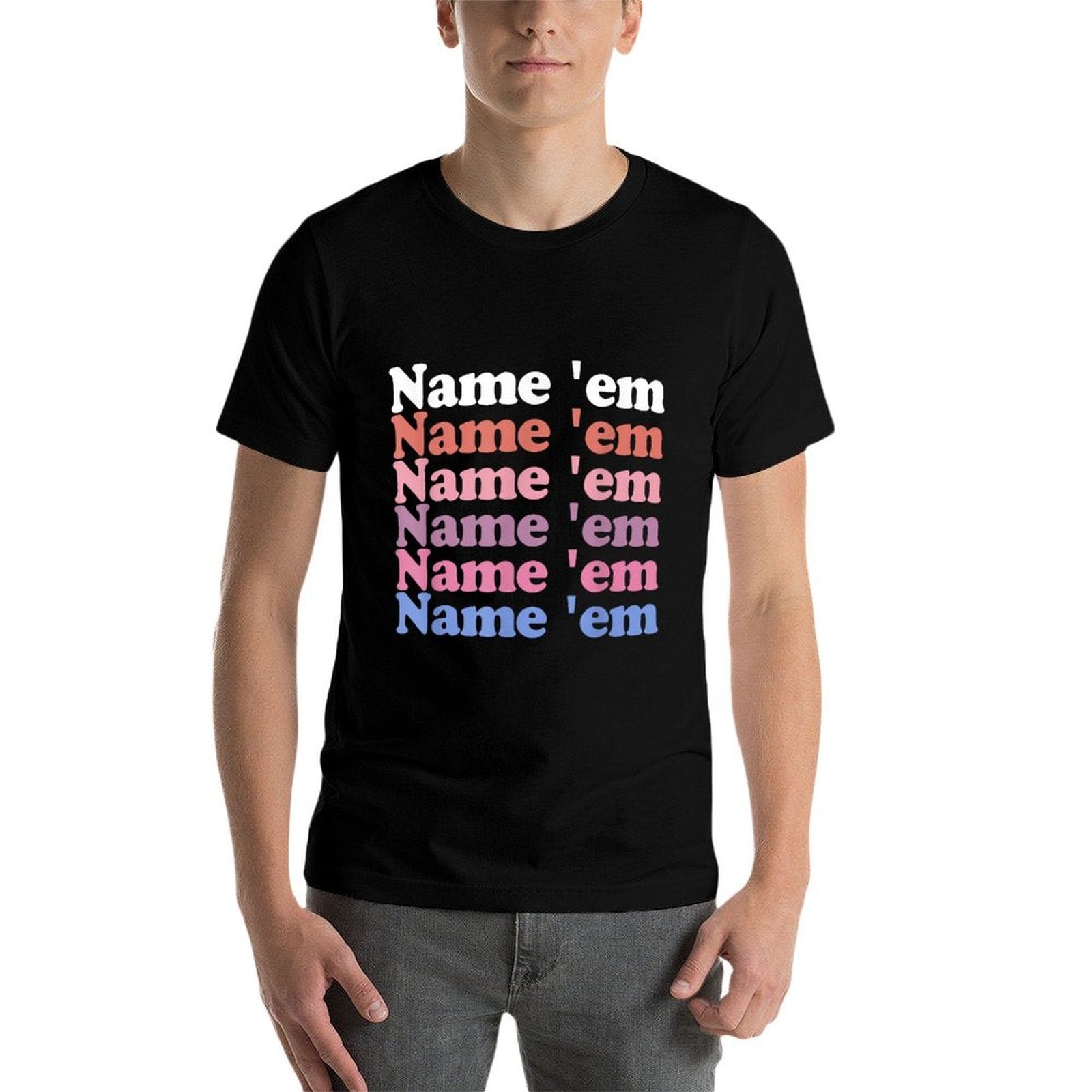 Name Em Stacked Text - Funny Sutton Statement Humorous Meme  Summer-ready Fabric T-Shirt