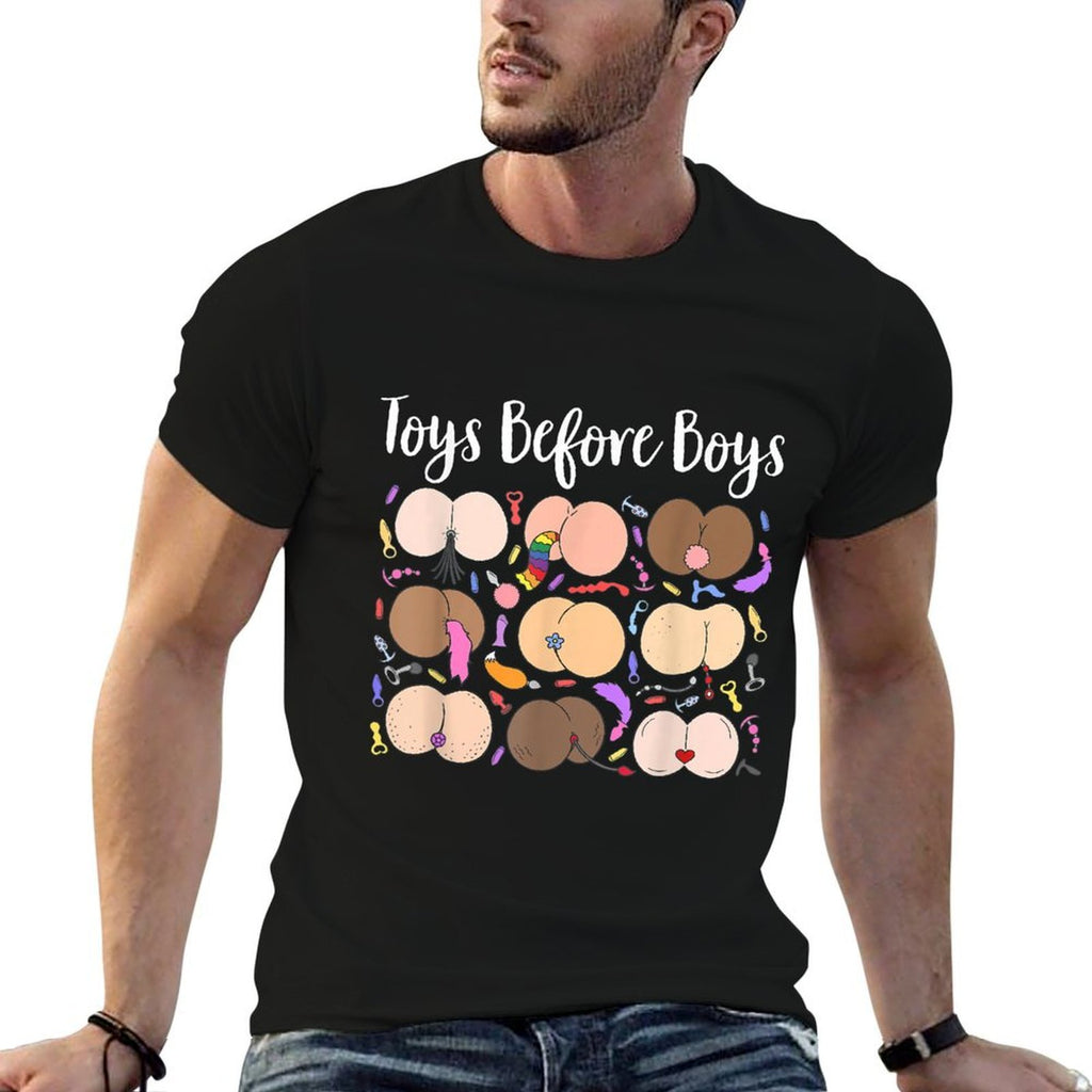 Women Funny Embarrassing Toys Before Boys Fun Adult Humour  Rolled Sleeves T-Shirt