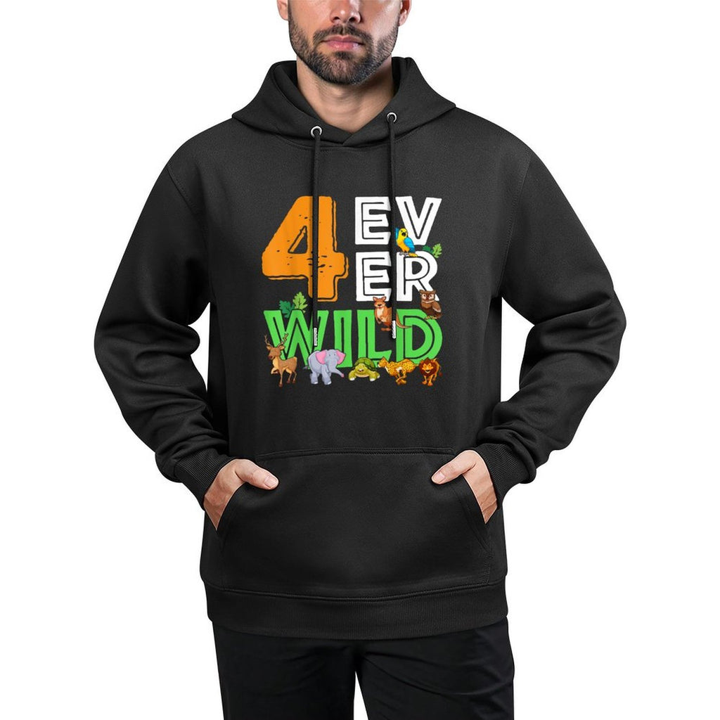 4 Ever Wild Birthday Decorations Boy Zoo 4th Birthday Party Adjustable Hood Hoodie