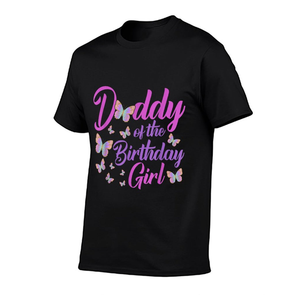 Daddy of The Birthday Girl Butterfly Dad Father 1st  Slim-fit Cut T-Shirt