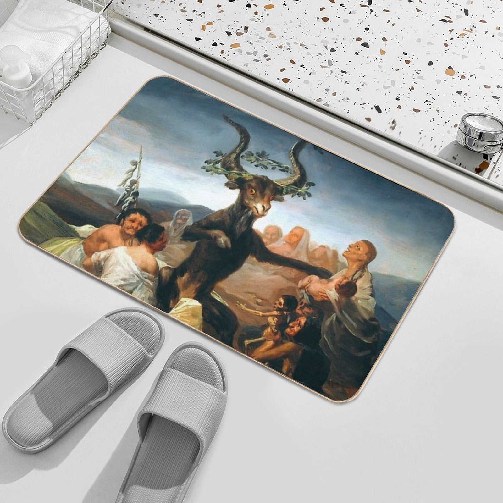 Francisco Goya The Sabbath of Witches  Easy Maintenance Bath Mat