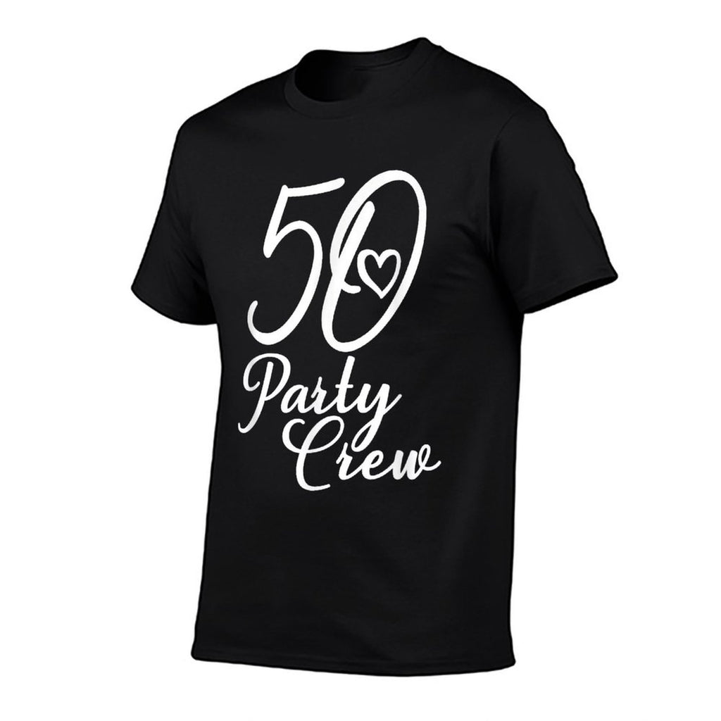 50 Party Crew, Matching Group, Women's 50th Birthday  Summer-ready Fabric T-Shirt