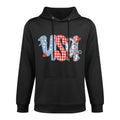 USA Flower Coquette Bow American Patriotic Happy 4th Of July Colorfast Hoodie