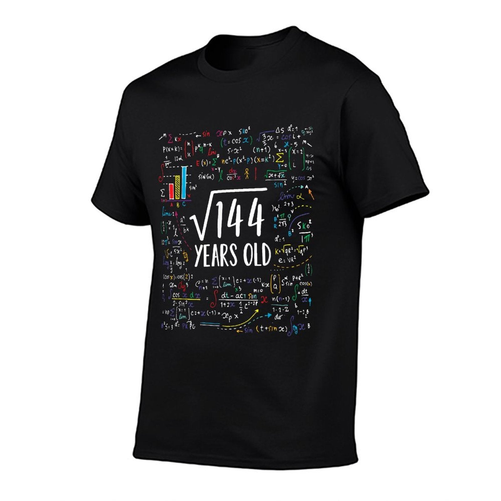 Square Root Of 144 12th Birthday 12 Year Old Gifts Math Bday  Heathered Texture T-Shirt