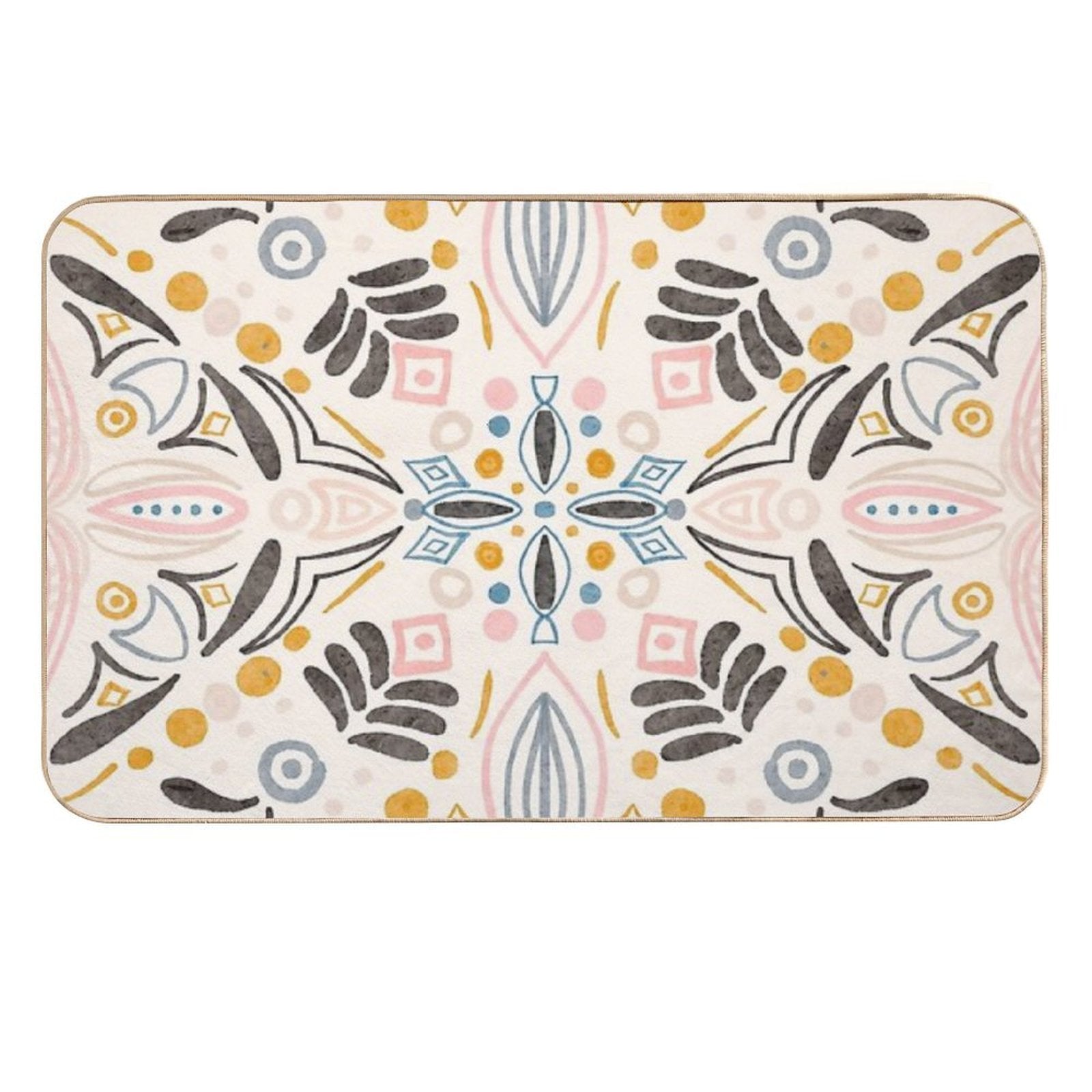 Bohemian Floral Pattern  High-Traffic Bath Mat