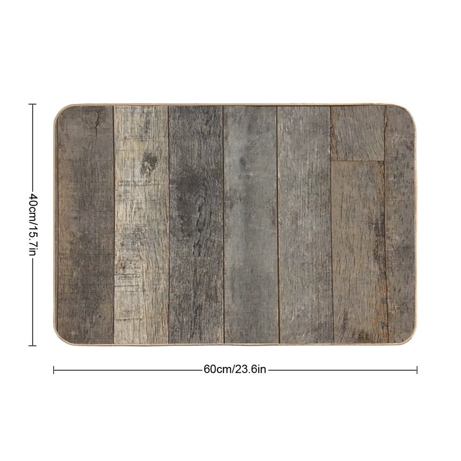 Western Country Distressed Old Barn Farmhouse Wood  Anti-Trip Bath Mat