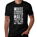 Funny White Straight Republican Male Republican Pro Trump  Ribbed Collar T-Shirt