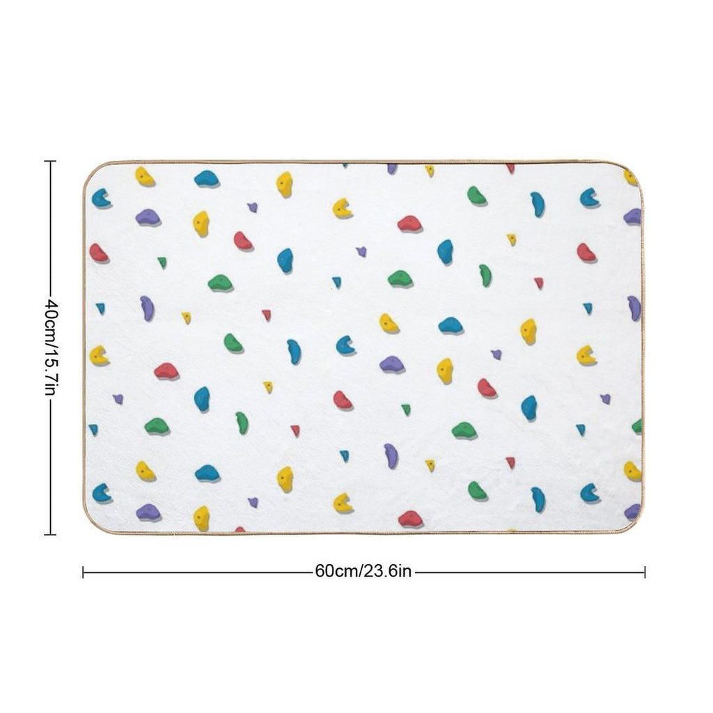 Rock Climbing Boulder Hold Pattern  Repositionable Bath Mat