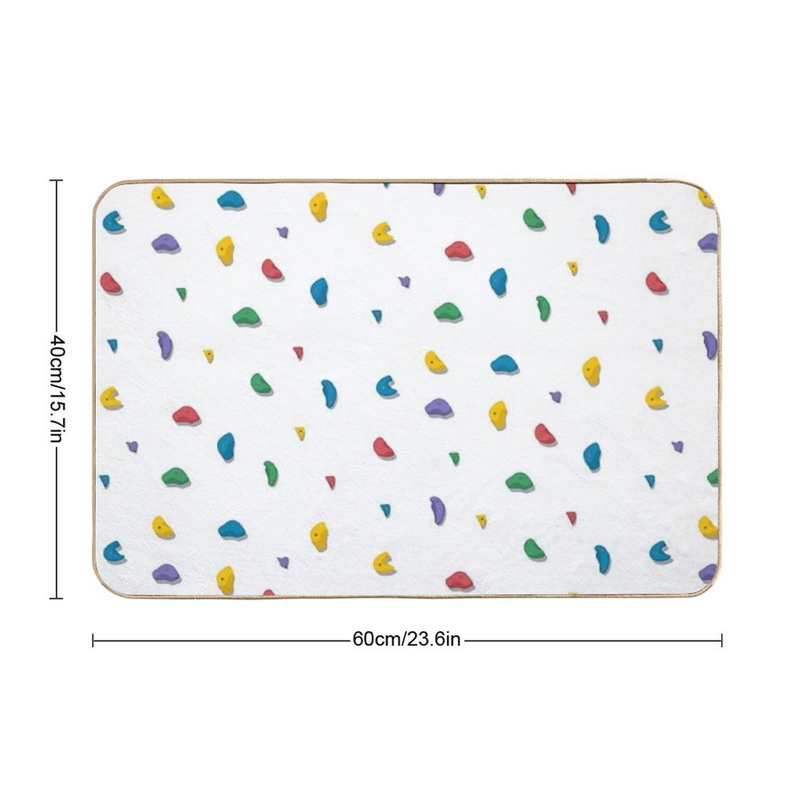 Rock Climbing Boulder Hold Pattern  Repositionable Bath Mat