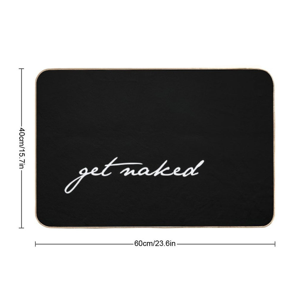 Get Naked Black Bathroom Decor  Absorbent Bath Mat