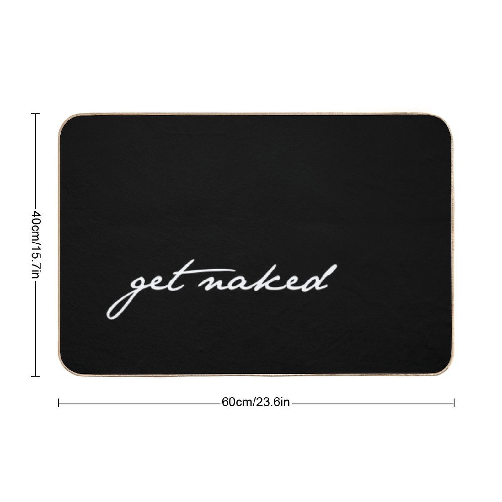 Get Naked Black Bathroom Decor  Absorbent Bath Mat