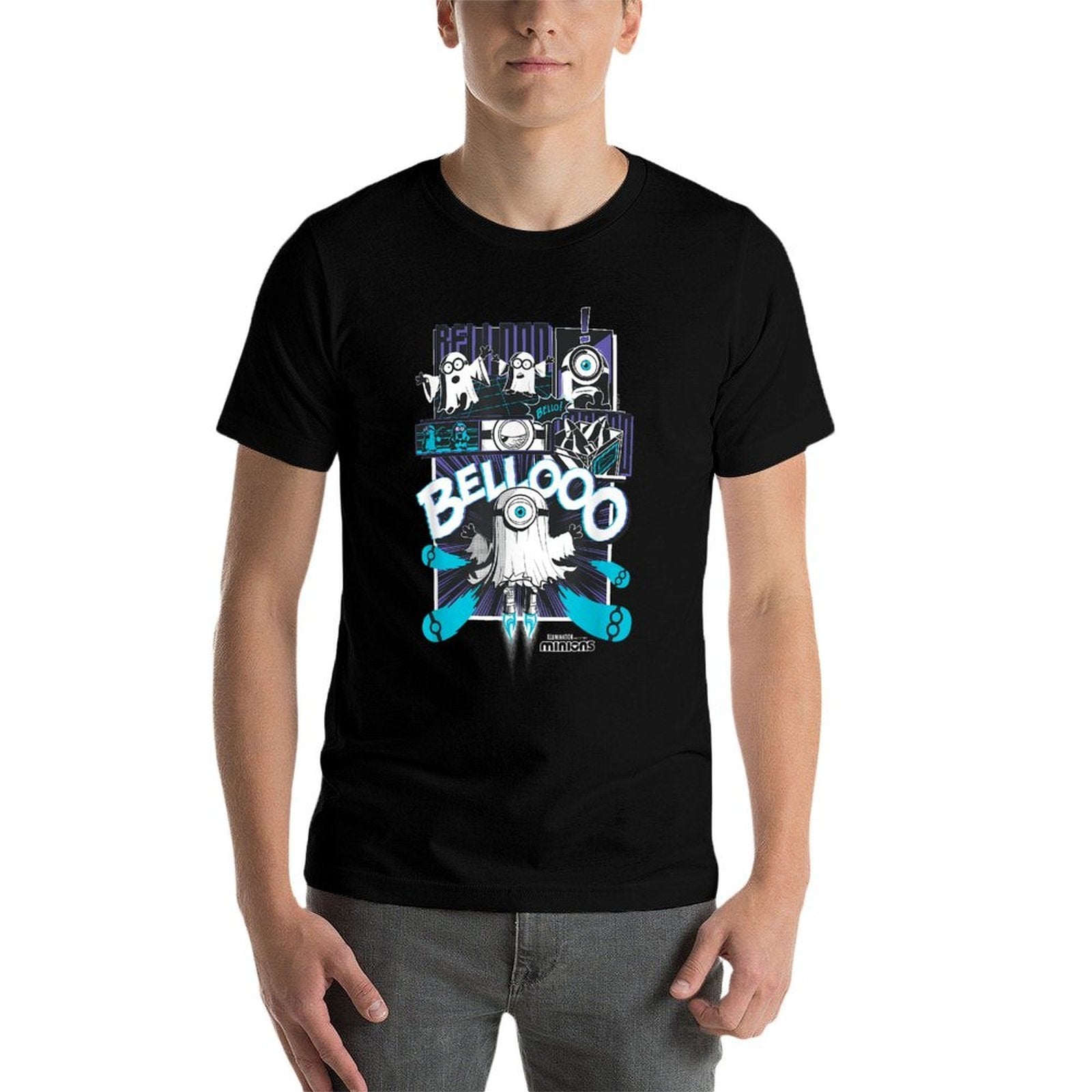 Minions Ghost Bello Halloween  Rolled Sleeves T-Shirt