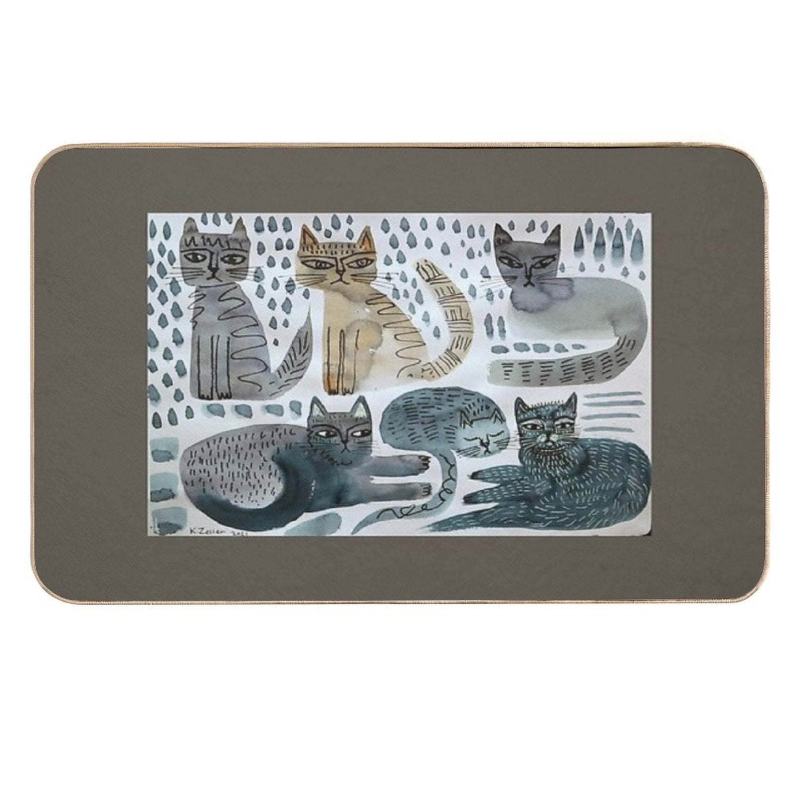 Cats Doodle  Rapid-Drying Bath Mat