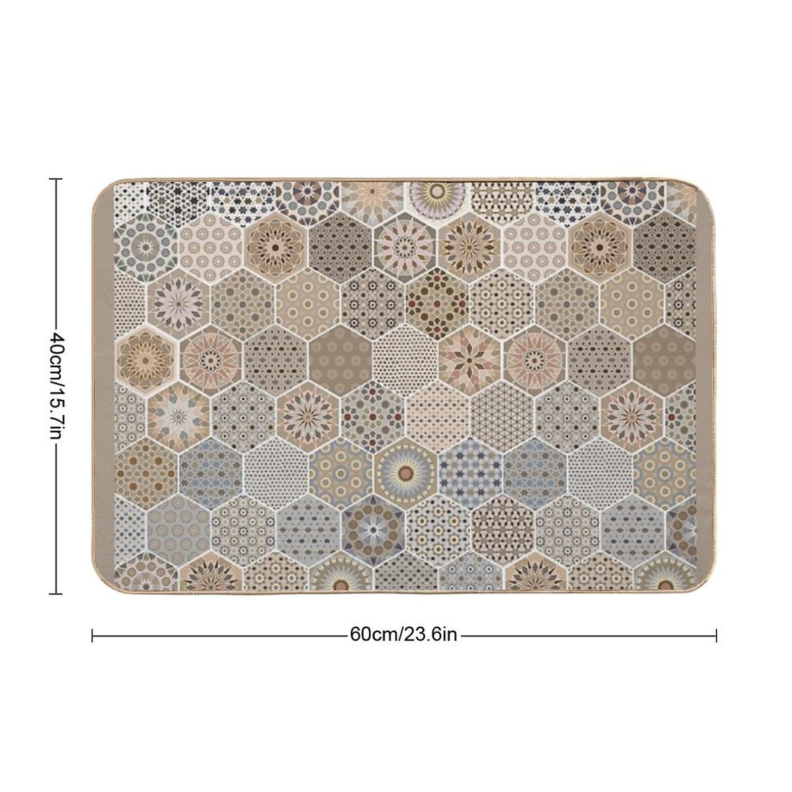 Sacred Space with Mandalas Tiles Patterns  Non-Slip Bath Mat